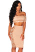 Sexy Lace off Shoulder Crop Top Skirt Set